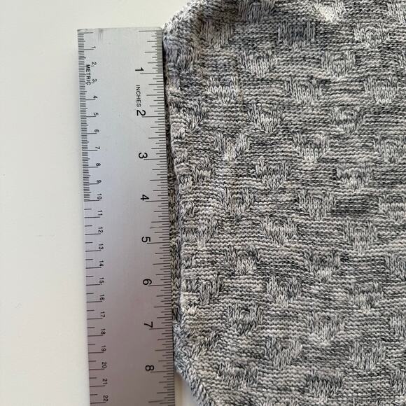 M. Rena Knit Sweater Gray Marled Textured Dolman Short Sleeves USA Made Size L - Picture 15 of 15